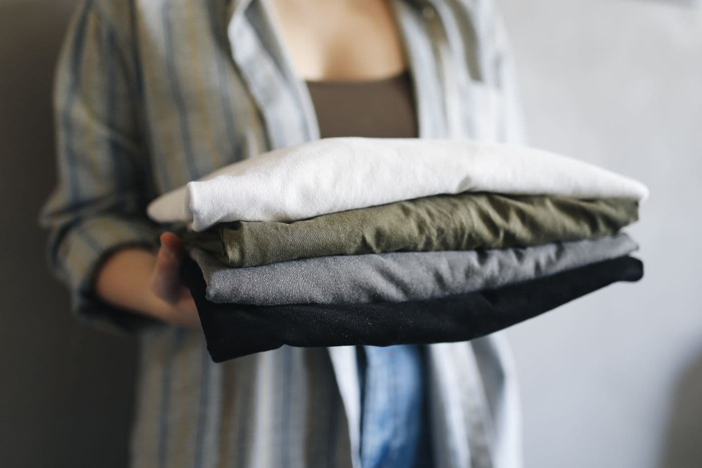 Neatly folded, freshly cleaned clothes